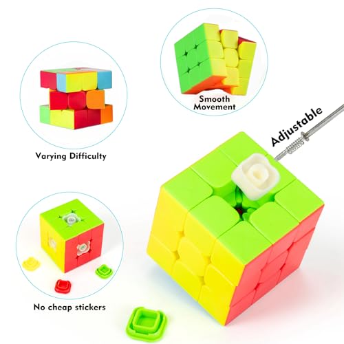 Jurnwey Speed Cube 3x3 Stickerless Puzzle Game