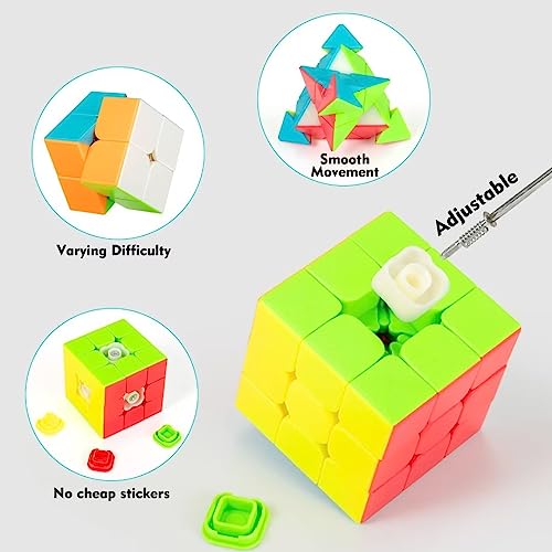 Jurnwey Stickerless Magic Speed Cube Set