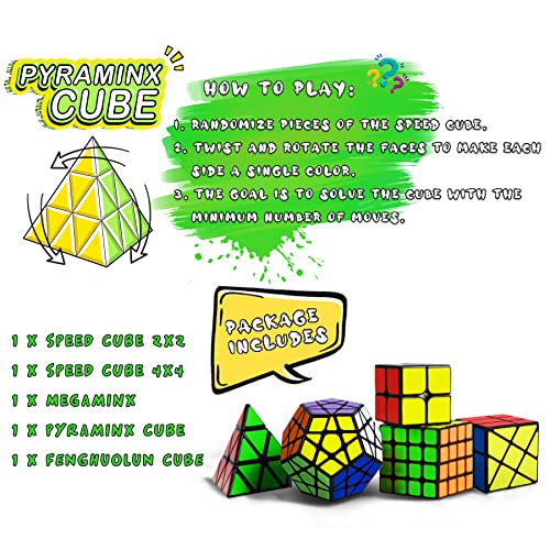 5-Piece Speed Cube Set - Fun Puzzle Challenge