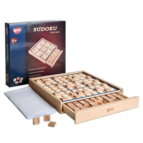 Wooden Sudoku Game with 100 Puzzles and Drawer