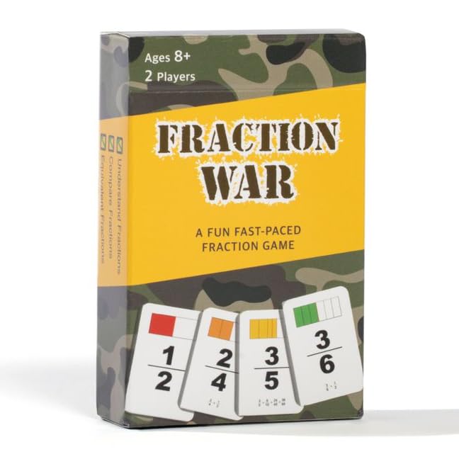 Fraction War Fun Math Game for Grades 2-5 (1 Pack)