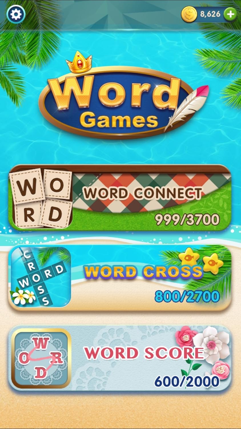 Puzzle Games: Cross, Connect, Search, Fall, Score
