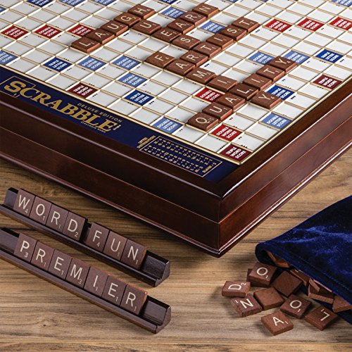 Wooden Rotating Board Scrabble Deluxe Edition
