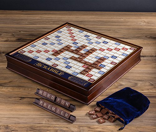 Wooden Rotating Board Scrabble Deluxe Edition