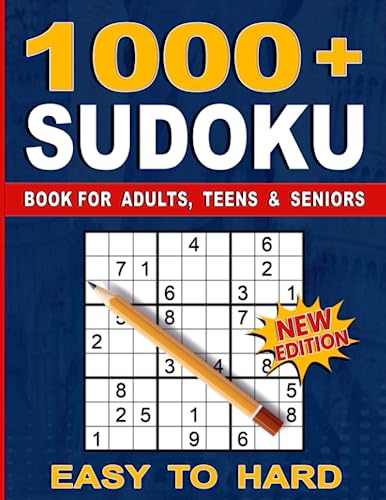 1000+ Sudoku Puzzles for Adults: Easy to Hard