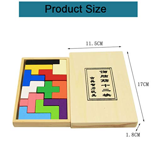 Flormoon Wooden Pentomino Puzzle Brain Teaser