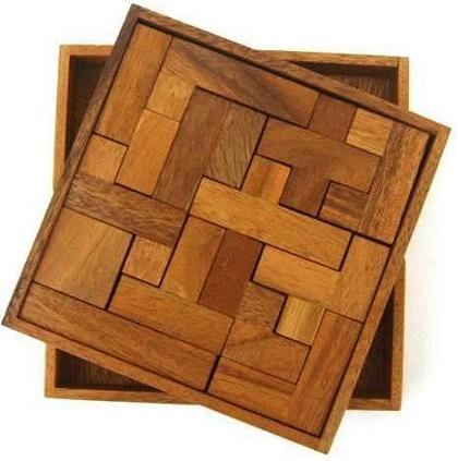 Wooden Pentominoes Brain Teaser Puzzle Set
