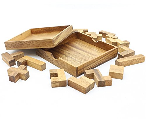 Wooden Pentominoes Brain Teaser Puzzle Set