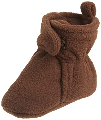Hudson Baby Unisex Cozy Fleece Booties, Brown, 6-12 Months