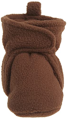 Hudson Baby Unisex Cozy Fleece Booties, Brown, 6-12 Months
