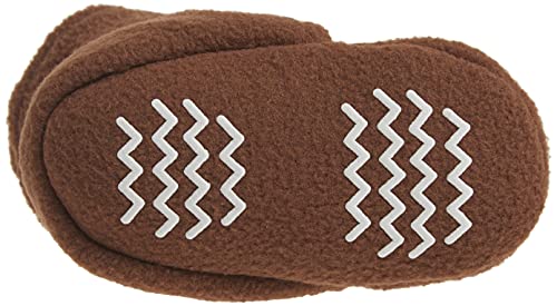 Hudson Baby Unisex Cozy Fleece Booties, Brown, 6-12 Months