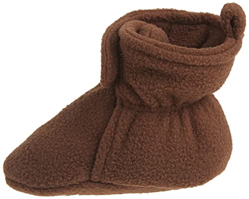 Hudson Baby Unisex Cozy Fleece Booties, Brown, 6-12 Months