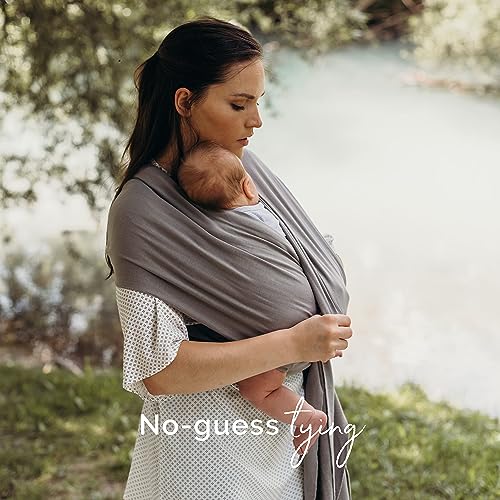Boba Wrap Baby Carrier, Grey - Original Stretchy Infant Sling, Perfect for Newborn Babies and Children up to 35 lbs