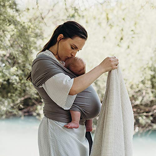 Boba Wrap Baby Carrier, Grey - Original Stretchy Infant Sling, Perfect for Newborn Babies and Children up to 35 lbs