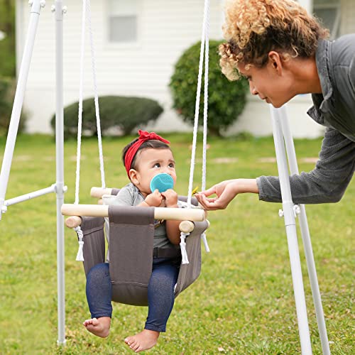 Taleco Gear Baby Swing, Kids Toddler Swing, Canvas Baby Swings for Infants, Baby Swing Outside with Cushion