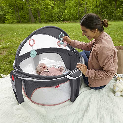 Fisher-Price On-The-Go Baby Dome - Pink Pacific Pebble, Portable Infant Play Space, Multicolored