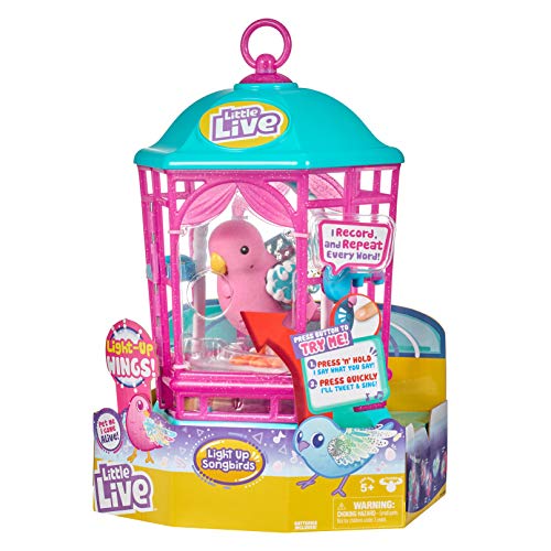 Little Live Pets Bird with Cage - Rainbow Glow - Styles May Vary
