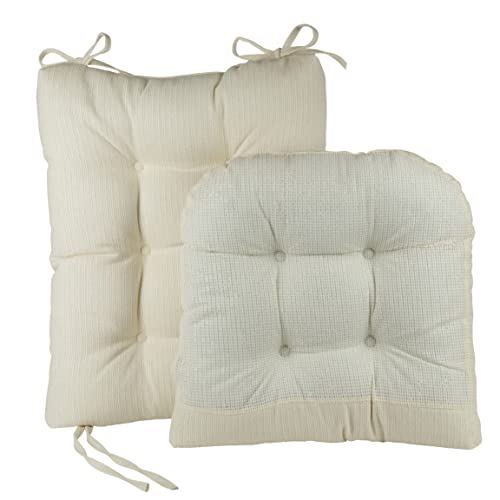 The Gripper Non-Slip Omega Jumbo Rocking Chair Cushions, 17" x 17", Ivory