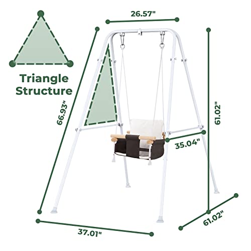 Taleco Gear Baby Swing, Kids Toddler Swing, Canvas Baby Swings for Infants, Baby Swing Outside with Cushion