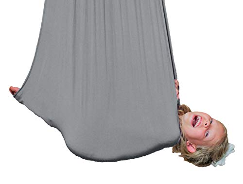 SENSORY4U Indoor Therapy Swing for Kids with Special Needs (Hardware Included) Snuggle Swing | Cuddle Hammock for Children with Autism, ADHD, Aspergers | Great for Sensory Integration (Gray Color)