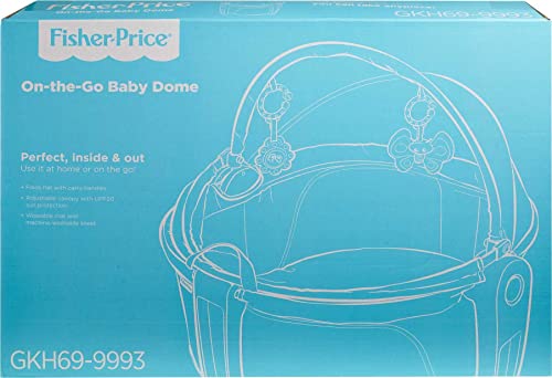 Fisher-Price On-The-Go Baby Dome - Pink Pacific Pebble, Portable Infant Play Space, Multicolored