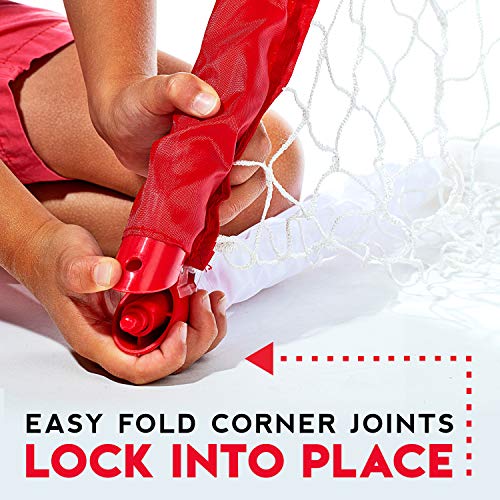 Franklin Sports Kids Folding Hockey 2 Goal Set - NHL - Street Hockey & Knee Hockey - Includes 2 Adjustable Hockey Sticks, 2 Knee Hockey Sticks, 2 Hockey Balls - 24 x 19 x 19 Inch Goal