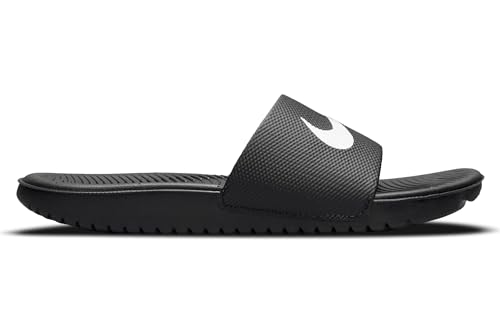 NIKE Kids' Kawa Slide Sandal, Black/White, 6 M US Big Kid