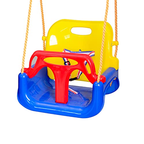 Domaker 3-in-1 Baby Swing Seat, Toddler Swing for Outdoor Playground, Toddler Infants to Teens Anti-Flip Snug & Secure Detachable Kids Swing Seat, Blue