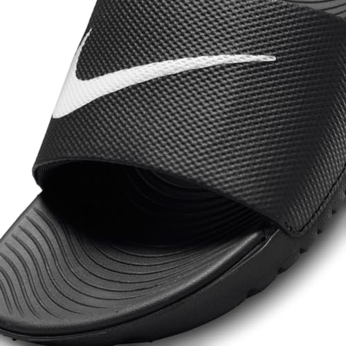 NIKE Kids' Kawa Slide Sandal, Black/White, 6 M US Big Kid