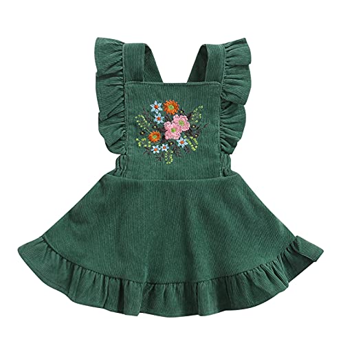 MERSARIPHY Toddler Baby Infant Tutu Sleeveless Vest Dress Backless Cute Romper Newborn Kid Ruffle Skirt, Ages for 6M-5T (Green, 4-5 T)