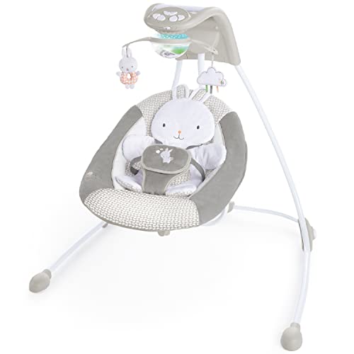 Ingenuity Inlighten Cradling Swing - Twinkle Tails - Foldable Plug-in Swing (12412)