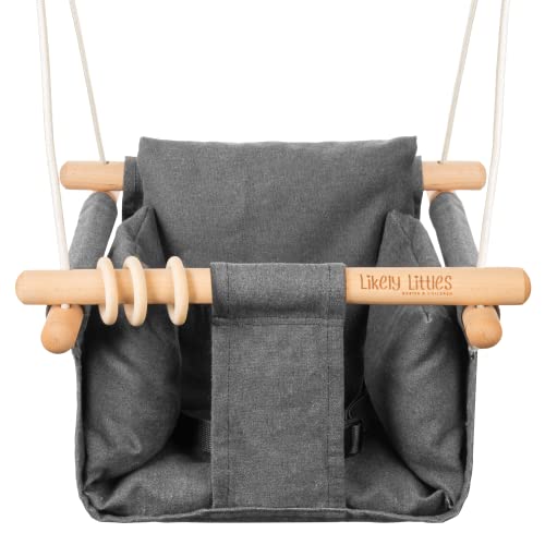 Canvas Hanging Baby Swing - Easy Hang Toddler Swing - Comfortable Indoor Baby Swing for Your Littles - Best Canvas Baby Swings for Infants to Toddler - Canvas Baby Swing