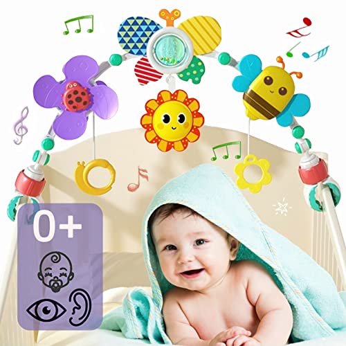 Pau1Hami1ton Baby Stroller Arch Toys,Car Seat Toys,Bouncer Toy Bar/Mobile for Bassinet,Adjustable Baby Hanging Toys Fit for Crib Bed,Stroller,Car Seat, Feeding Chair.S-19 (Butterfly)