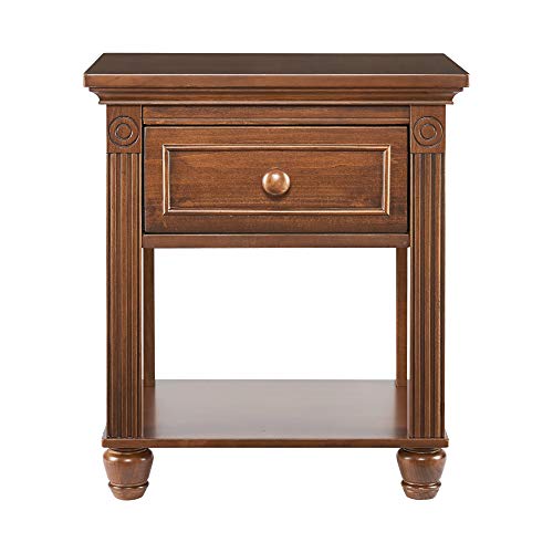 Montana Collection Natural Hardwood Nightstand End Table Combo | Lasting Quality & Design | Kiln-dried & Hand-Crafted Construction, Brown Sugar