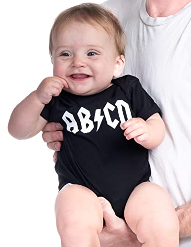 Ann Arbor T-shirt Co. Unisex Baby AB/CD Funny Infant Rock and Roll One Piece-6 Month Black