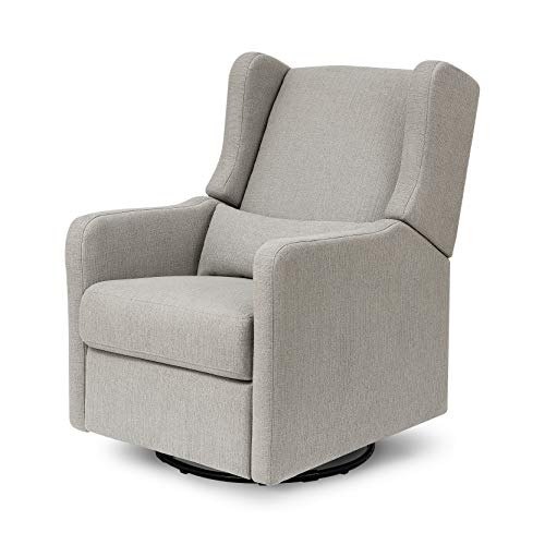 Carter's by Davinci Arlo Recliner and Swivel Glider in Grey Linen, Water Repellent, Stain Resistant Fabric, Greenguard Gold Certified