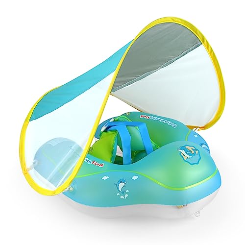 Free Swimming Baby Inflatable Baby Swim Float Children Waist Ring Inflatable Pool Floats Toys Swimming Pool Accessories for The Age of 3-72 Months(Blue, S)