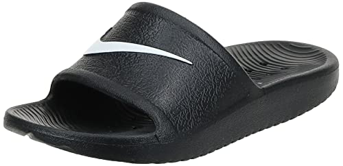 NIKE Kids' Kawa Slide Sandal, Black/White, 6 M US Big Kid