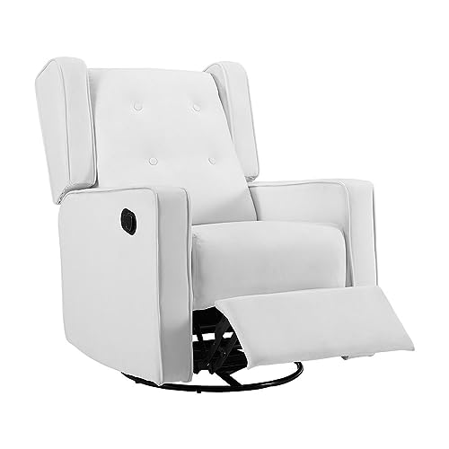 Naomi Home Odelia Swivel Glider Rocker Recliner Microfiber/Bright White