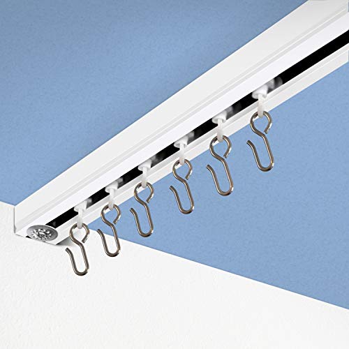 RoomDividersNow Ceiling Track Set - Small, for Spaces 3ft - 6ft Wide (White)
