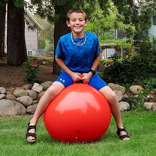 AppleRound Space Hopper Ball with Air Pump: 22in/55cm Diameter for Ages 10-12, Hop Ball, Kangaroo Bouncer, Hippity Hoppity Hop, Jumping Ball