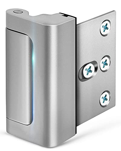 Home Security Door Lock with 8 Screws, Childproof Door Reinforcement Lock with 3" Stop Withstand 800 lbs for Inward Swinging Door,Upgrade Night Lock to Defend Your Home