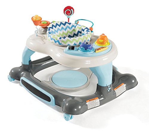 Storkcraft 3-in-1 Activity Walker and Rocker with Jumping Board and Feeding Tray, Interactive Walker with Toy Tray and Jumping Board for Toddlers and Infants- Blue
