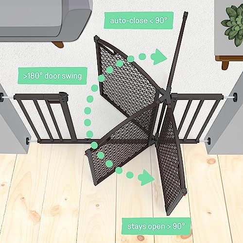 Summer Modern Home Decorative Walk-Thru Baby Gate, Metal with Bronze Finish, Decorative Arched Doorway  30 Tall, Fits Openings up to 28 to 42 Wide, Baby and Pet Gate for Doorways and Stairways