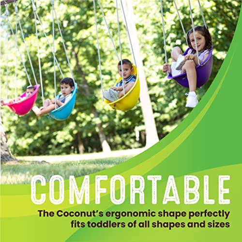 Swurfer Coconut - Your Child's First Swing with Blister Free Rope and 3-Point Safety Harness - Indoor and Outdoor - Swing for Babies and Toddlers - Ages 9 + Months - Up to 50 lbs