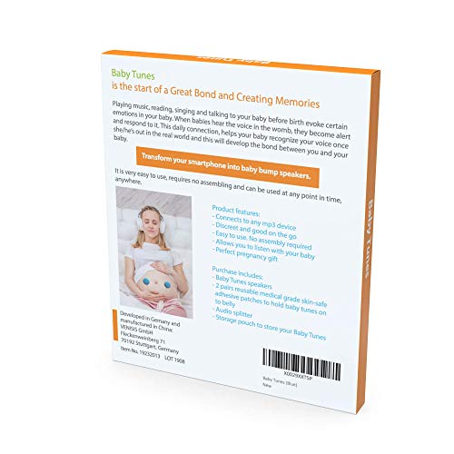 Baby-Bump Headphones  Plays and Shares Music, Sound and Voices to The Womb  Premium Baby Bump Speaker System  Including bebon Tunes APP (iOS and Android) (Blue)