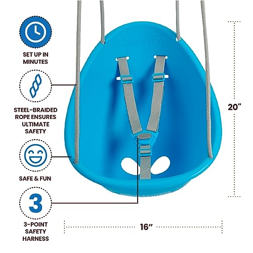 Swurfer Coconut - Your Child's First Swing with Blister Free Rope and 3-Point Safety Harness - Indoor and Outdoor - Swing for Babies and Toddlers - Ages 9 + Months - Up to 50 lbs