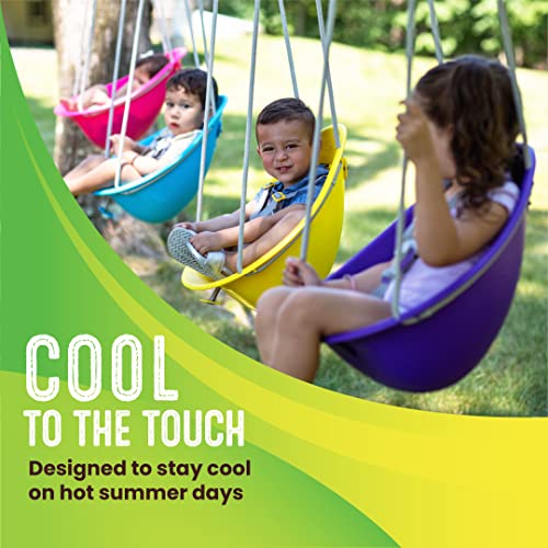 Swurfer Coconut - Your Child's First Swing with Blister Free Rope and 3-Point Safety Harness - Indoor and Outdoor - Swing for Babies and Toddlers - Ages 9 + Months - Up to 50 lbs