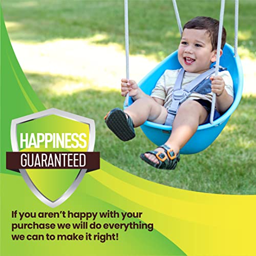 Swurfer Coconut - Your Child's First Swing with Blister Free Rope and 3-Point Safety Harness - Indoor and Outdoor - Swing for Babies and Toddlers - Ages 9 + Months - Up to 50 lbs