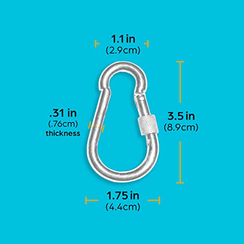 Jungle Gym Kingdom Heavy Duty Swing Hangers Playground Porch Yoga Seat Trapeze Wooden Sets Indoor Outdoor | 2400 lb Capacity | Locking Snap Hooks (1 Set of 2)